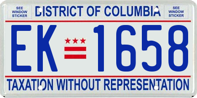 DC license plate EK1658