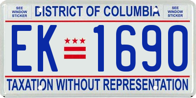 DC license plate EK1690