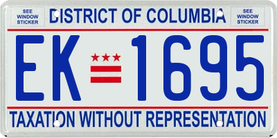 DC license plate EK1695