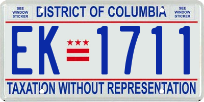 DC license plate EK1711