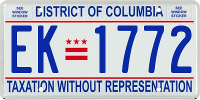 DC license plate EK1772