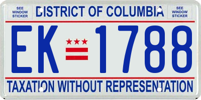 DC license plate EK1788