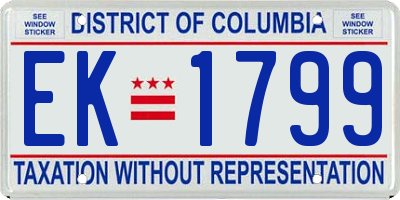 DC license plate EK1799