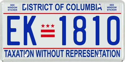 DC license plate EK1810