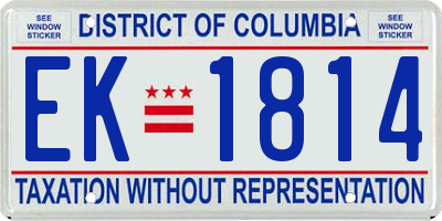 DC license plate EK1814