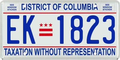 DC license plate EK1823
