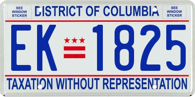 DC license plate EK1825