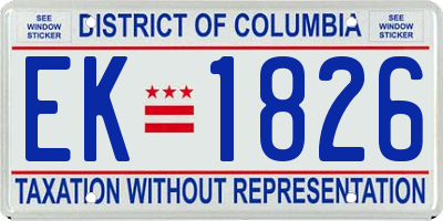 DC license plate EK1826