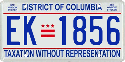 DC license plate EK1856