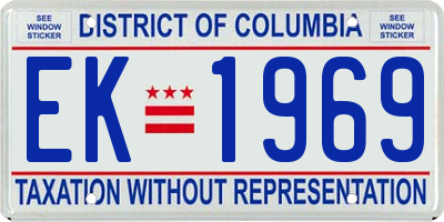 DC license plate EK1969