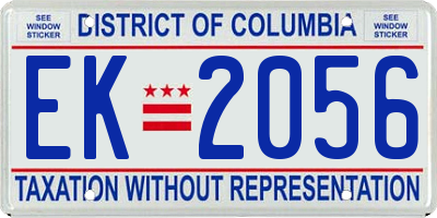 DC license plate EK2056