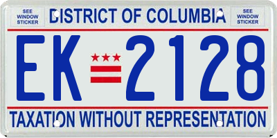 DC license plate EK2128