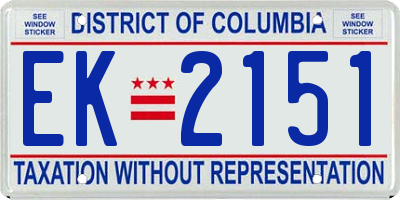DC license plate EK2151