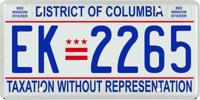 DC license plate EK2265