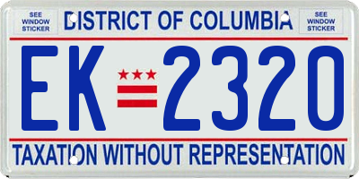 DC license plate EK2320