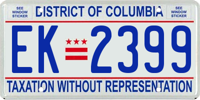 DC license plate EK2399