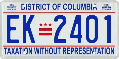 DC license plate EK2401