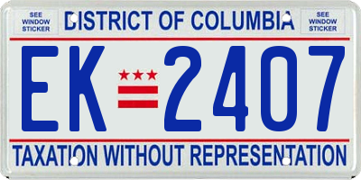 DC license plate EK2407