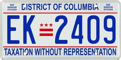 DC license plate EK2409