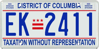 DC license plate EK2411