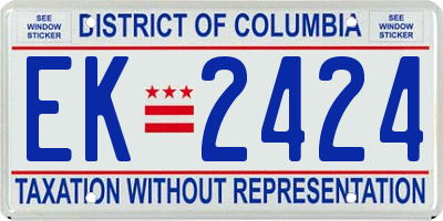 DC license plate EK2424