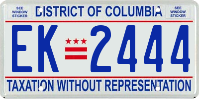 DC license plate EK2444