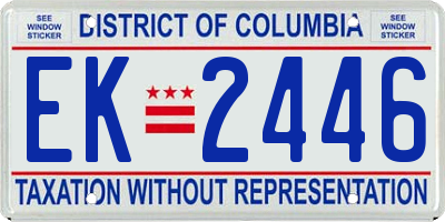 DC license plate EK2446