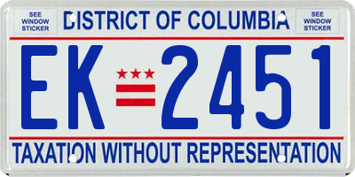 DC license plate EK2451