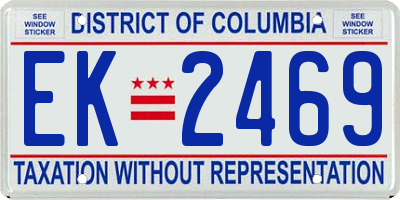 DC license plate EK2469