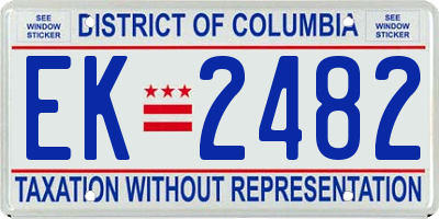 DC license plate EK2482