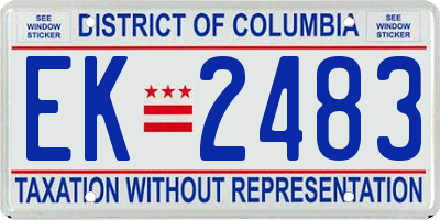 DC license plate EK2483
