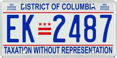DC license plate EK2487