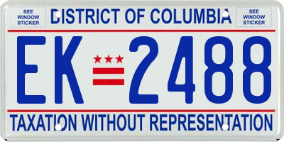DC license plate EK2488