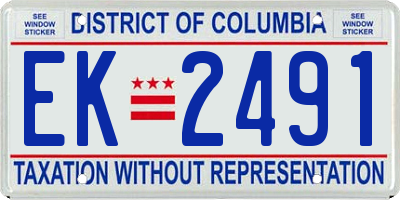 DC license plate EK2491