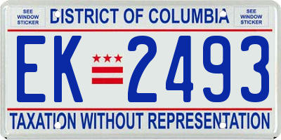 DC license plate EK2493