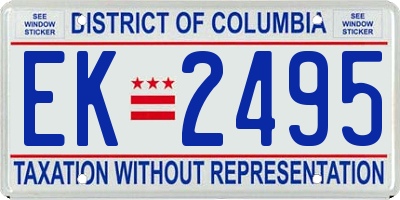 DC license plate EK2495