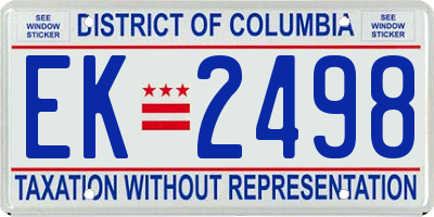DC license plate EK2498