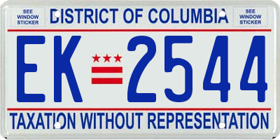 DC license plate EK2544