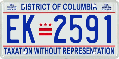 DC license plate EK2591