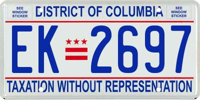 DC license plate EK2697