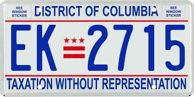 DC license plate EK2715