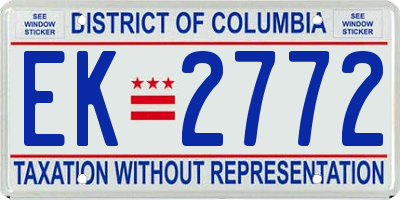 DC license plate EK2772
