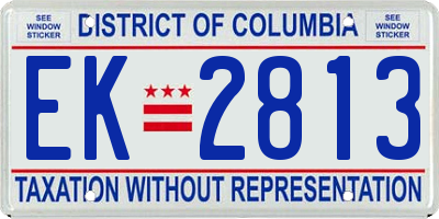 DC license plate EK2813