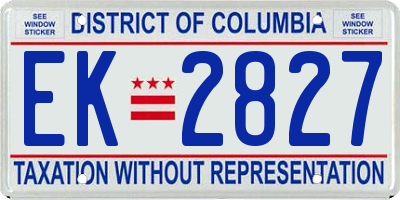 DC license plate EK2827