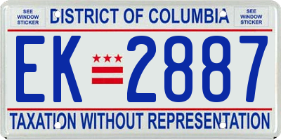 DC license plate EK2887
