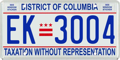 DC license plate EK3004