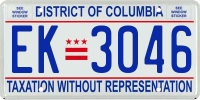 DC license plate EK3046