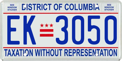 DC license plate EK3050