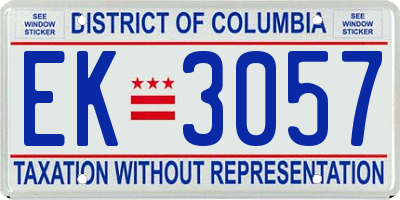 DC license plate EK3057