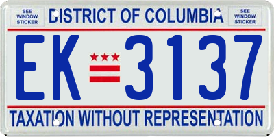 DC license plate EK3137